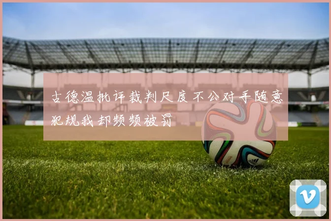 古德温批评裁判尺度不公对手随意犯规我却频频被罚